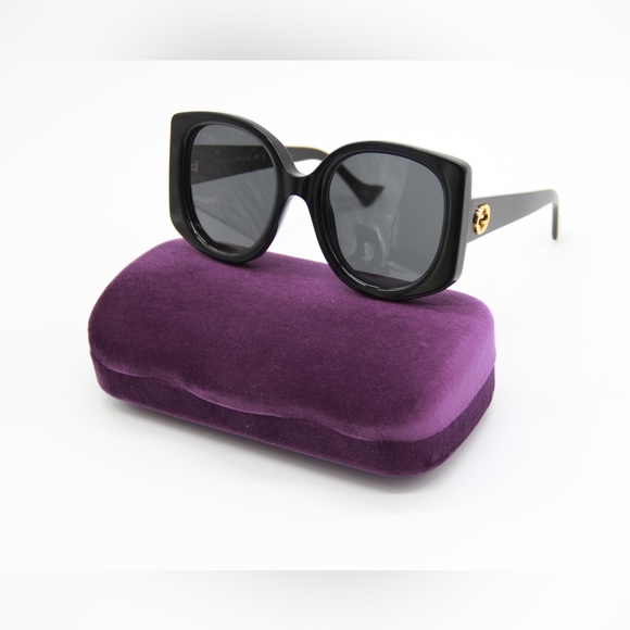 NEW GUCCI GG1257S 001 BLACK OVERSIZED SUNGLASSES GUCCI GG 1257S 001 - Picture 2 of 14